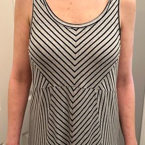 Grey and black striped mini dress